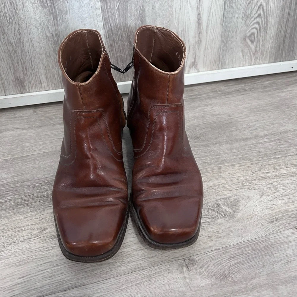 Vintage Florsheim Imperial Beatle Disco Boots Men's 8 EEE Wide Brown Leather
